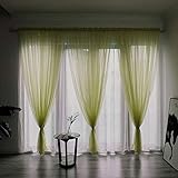 Taille : 39W78L-1 Panneau Boyouth Rideaux en voile transparent de couleur unie avec passe-tringle, pour chambre à coucher, salon, hôtel, vert fruit, 1 panneau, 100 x 200 cm