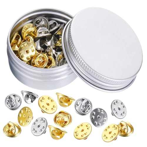 DOITOOL Locking Pin Backs Brooch Keepers for Brooches Badges and Crafts Durable Easy to Use Safety Pin Backs