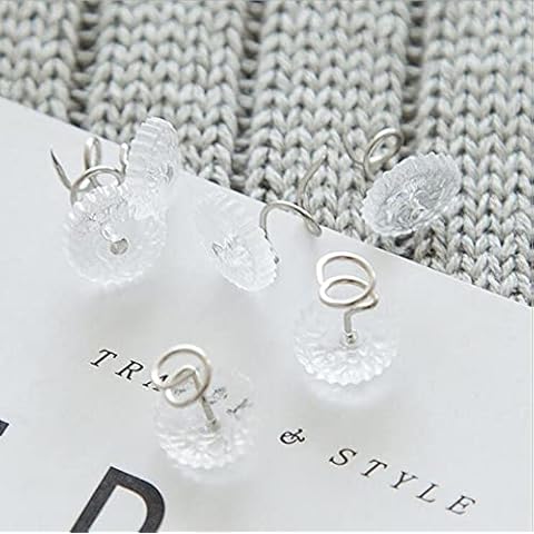 CHSYOO 100 x Polster Twist Pins, transparenter Kopfbett Rock Pin Pin Screw Halter mit Kunststoff Aufbewahrungsbox Cover