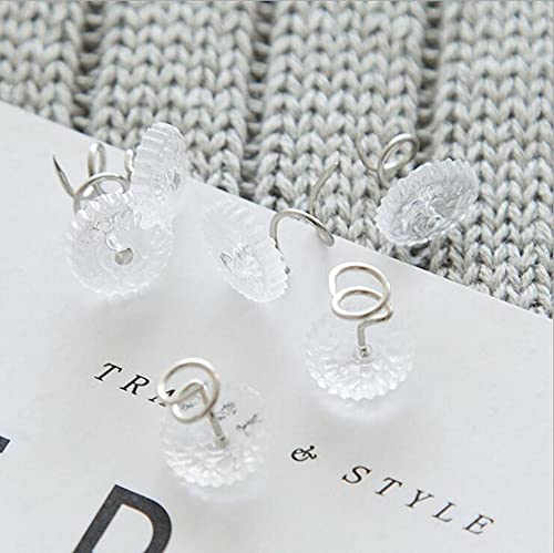 CHSYOO 100 x alfileres giratorios para tapicería, Soporte de Tornillo Transparente para faldón de Cama con Caja de Almacenamiento de plástico, para Faldas de Cama, colchas