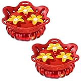 Fchstaer Set of 2 Glass Hummingbird Feeders for Outdoors...