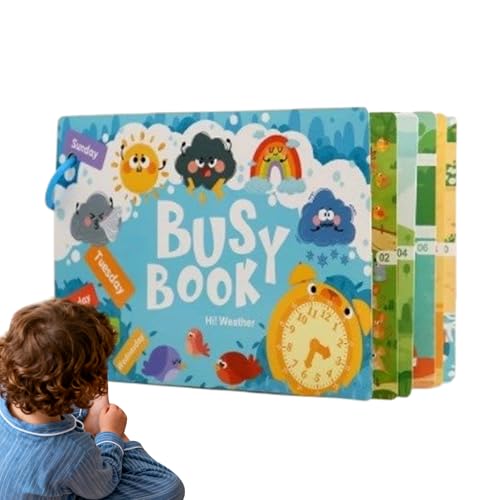 Libro Attivo Monteśsori – Gioco Educativo Sensoriale Per Bambini 1-3 Anni | Libro Calmo Con Animali Marini | Giocattolo Da Viaggio Per Apprendimento Precoce