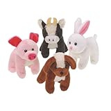 U.S. Toy SB543 Assorted Plush Stuffed Farm Animals (Pack of 12)