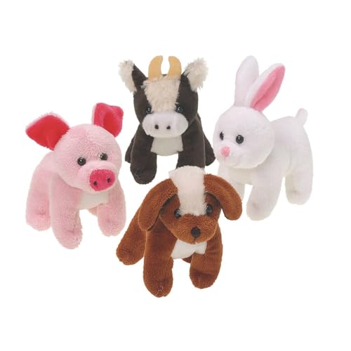 U.S. Toy Plush Furry Farm Animals, Assorted, 12 Each Set