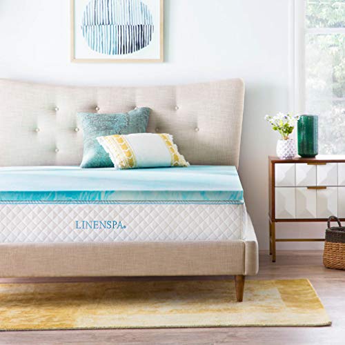 Linenspa 2 Inch Gel Swirl Memory Foam Mattress Topper With Machine-Washable-Cover #TOP7