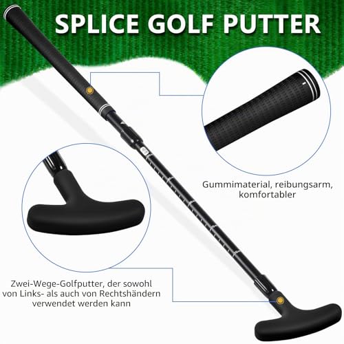 Ausluofell Golfschläger Set,mini Golf Set-Left/Right Handed inklusive Putter und Golfball,Ausziehbare Schubstange aus Aluminiumlegierung für Anfänger,Outdoor &Indoor