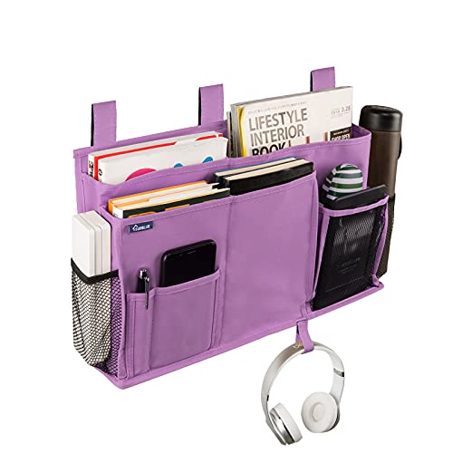 Image of Surblue Caddy Hanging Organizer Bedside Storage Bag for Bunk and Hospital Beds (Purple)