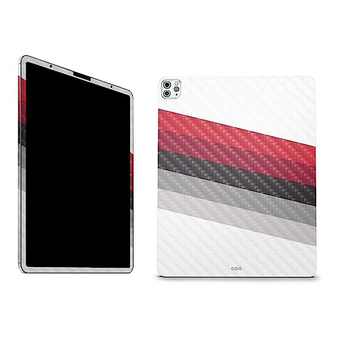 Image of MightySkins Carbon Fiber Skin Compatible with Apple iPad Pro 12.9 inch M2 6th Gen (2022) Full Wrap Kit - Slant Stripes | Protective, Durable Textured Carbon Fiber Finish | Easy to Apply | Made in The USA