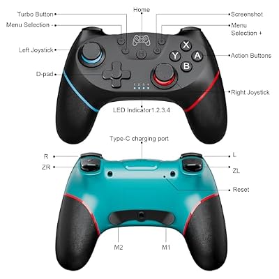 Diswoe Switch Controllers, 2 Pack Wireless Pro Controller for Switch 2/Lite/OLED with Mappable Buttons, Hall Effect Gaming Controller for PC/Android with Motion Control/Vibration/Turbo/Wake Up