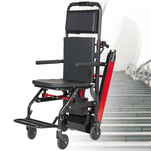 Silla De Ruedas EléCtrica Silla salvaescaleras con orugas, para subir y bajar escaleras sin esfuerzo, con carretilla, portátil, capacidad de carga 165 kg/363 lb