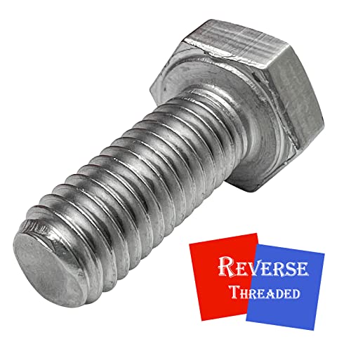Image of M8x20mm Left Hand Hex Bolt,304 Stainless Steel Reverse Threaded Hex Bolts,Silver Fully Threaded Hex Bolts(3Pcs)