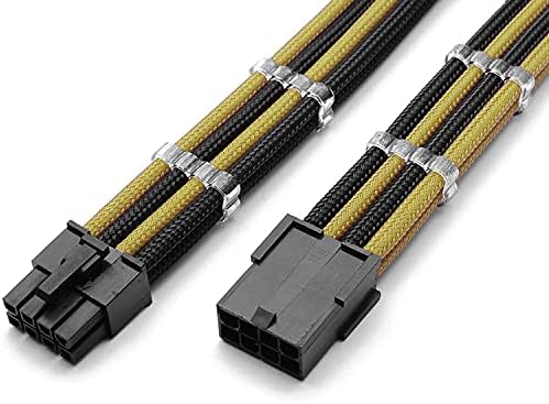 Shakmods 8 Pin ATX CPU Motherboard Sleeved Extension Cable 30cm + 2 Cable Combs (Red)