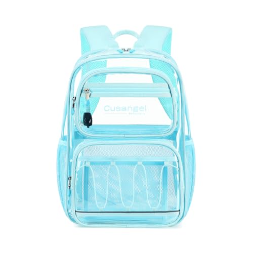 Image of Cusangel Large Clear backpack for girls Lady,16in 6Age+ TPU Plastic Bookbag
