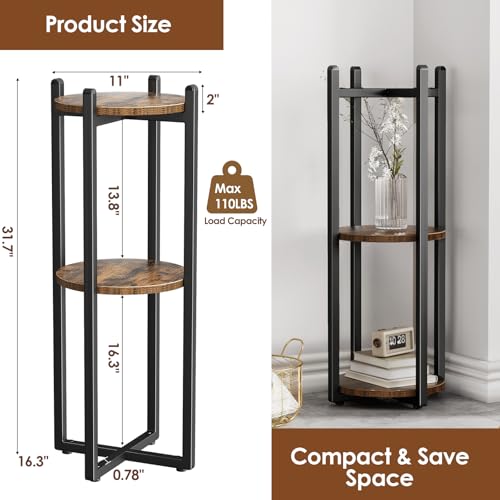Housolution 3 Tier Water Dispenser Floor Stand, Water Jug Stand for 1-5 Gallon Water Bottles/Water Crocks, Water Stand Plant Stand Corner Shelf Stand for Small Spaces Kitchen Living Room, Rustic Brown by Housolution - Image 6