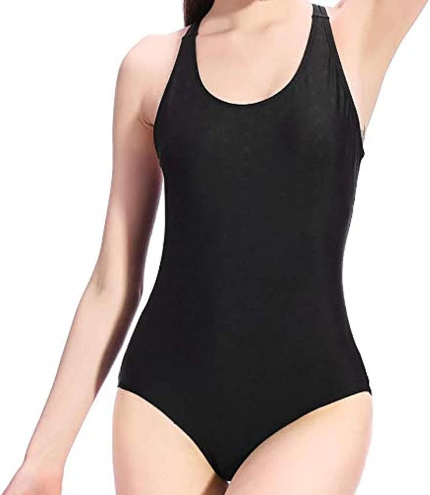 Women Moderate One Piece Swimsuit Sports Training Swimwear