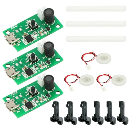 MTDELE 3Pcs Ultrasonic Atomizer Module 5V USB Humidifier Atomizer Circuit Board Compatible with for DIY Incubation Experiment Equipment