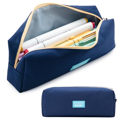 Case, Large Capacity Pencil Pouch Multi-use Pencil Case Organizer, Portable Pencil Bags Nylon With Zipper For Makeup Brush Teen Boys Girls Office School (blue)