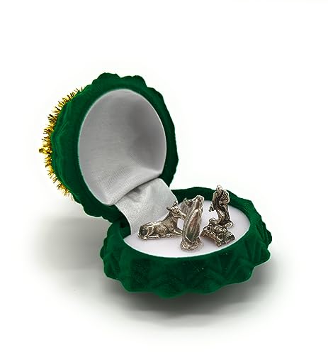 OVUNQUE PROTEGGIMI Mini natività e natività in miniatura. Presepi minuti, mini Sacra Famiglia. Decorazione Natalizia Presepe. Idee regalo per Natale. Cofanetto in velluto. (pinetto)