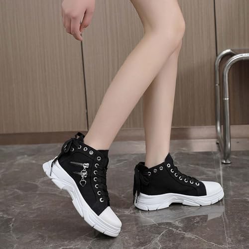 Fashion Wedge Heeled Sneakers for Women,Womens White Platform Sneakers,Casual Slip On Work Shoes Women,Comfortable Lace Up Running Shoes for Women Footwear - Fashion Sneakers for Women 20243
