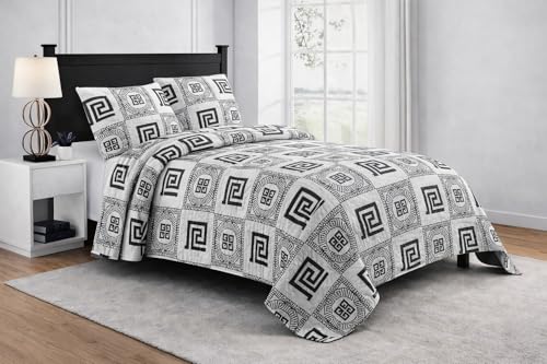 Genérico Colcha Bouti Cama 90, 105, 135 y 150 – Colcha de Verano Acolchada Ligera – Diseños Modernos – Tejido Suave y Resistente – SIN Almohada (Gris, 135 y 150, Imperial Grey)