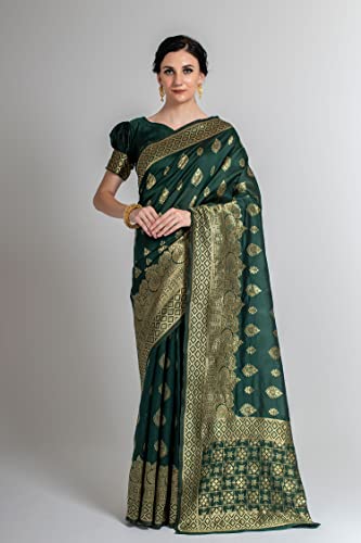 Image of Lilots Women's Designer Banarasi Silk Jacquard Designer Saree With Blouse Piece