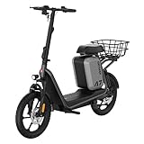 Gotrax A7 Electric Scooter for Adults-16 Pneumatic Tires, 500W Motor Hits 20 Mph, 28 Miles Range & 2 Gears, Comfortable Seat & Big Seat Bag, Wider Deck & Carry Basket for Daily Commuting Black