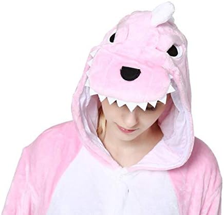Amazon Jooke 冬ピンクフランネルパジャマセット女性ワンピースパジャマ恐竜大人のための付きonesies ワンピース チュニック 通販