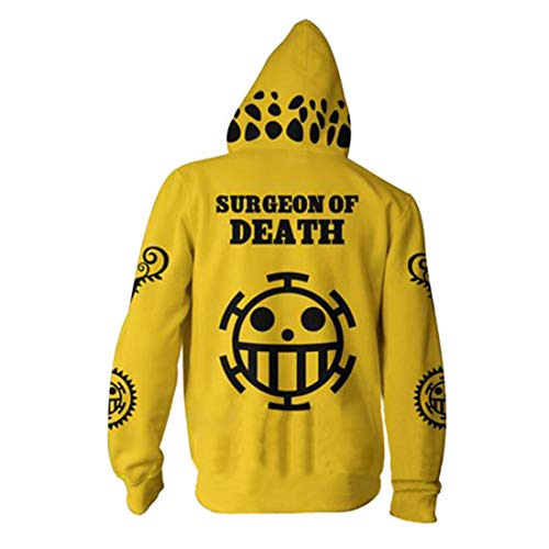 QYIFIRST Unisex Anime 3D-print hoodie lange mouwen sweatshirt Trafalgar Law Cosplay kostuum volwassenen maat S-5XL - Image 3