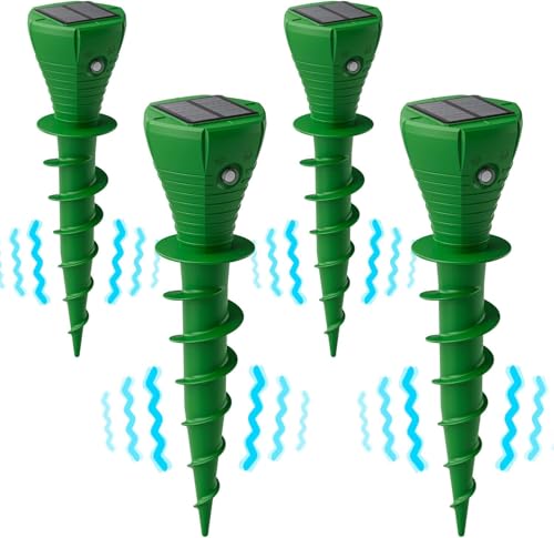 Mole Repellent 4 Pack, Repellent Ultrasonic Mole Outdoor, Waterproof Solar Powered Mole Deterrent, Repellents Solar Moles Repeller, Vole, Snake, Rodent Gopher for Lawn,Garden,TaIpe Scatter,Anti Moles Mole Repellent 4 Pack, Repellent Ultrasonic Mole Outdoor, Waterproof Solar Powered Mole Deterrent, Repellents Solar Moles Repeller, Vole, Snake, Rodent Gopher for Lawn,Garden,TaIpe Scatter,Anti Moles