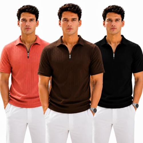Image of Preneum Men's Polo T‑Shirt | Comfortable Rich Polycotton, Band Collar, Regular Fit | Stylish & Premium All Day Wear (Available in Plus Sizes)