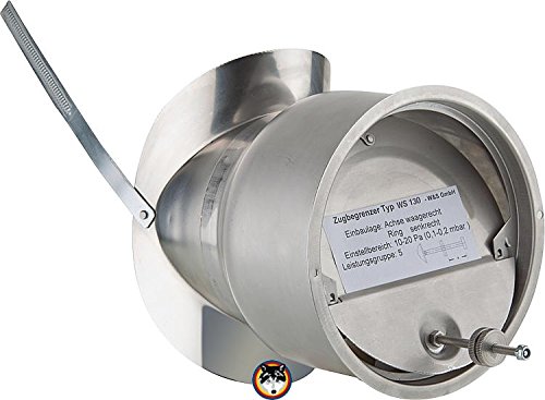 Zugbegrenzer Zugregler 130mm, V2A Edelstahl Schornstein Kamin