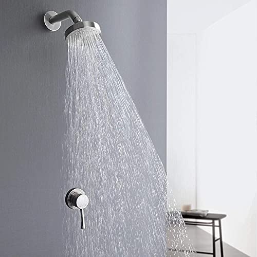 Mélangeur de Douche à Effet Pluie Noir Encastré Pommeau Carré VAE