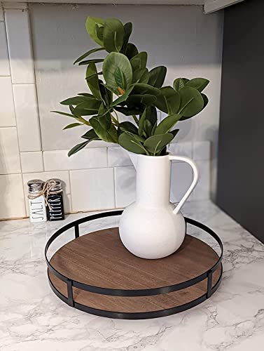 12" Wood Lazy Susan,Wooden Lazy Susan Organizer Display Stand,Turntable 360 Degrees Rotating Table Decor,Round Lazy Susan For Countertop Cabinet Or Dining Table,Farmhouse Table Decor.(Brown) #TOP2