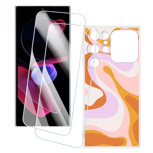 OAGELIM 2�Z�b�g �X�N���[���v���e�N�^�[ + �P�[�X Oukitel C62 GT (6.88 �C���`) �Ƃ̌݊������� �A�[�e�B�X�e�B�b�N�J�X�^���v�����g�J�o�[�Ƌ����K���X�t�B���� �X�N���b�`�h�~ (����)