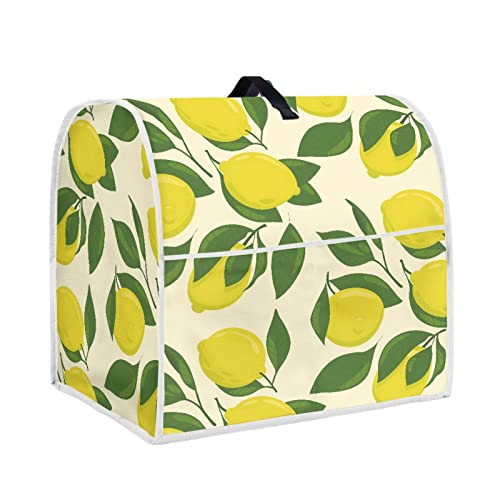 Veniyate Yellow Lemon Print Mixer Dust Cover Dust-proof Stand Mixer Covers with Side Pocket Universal Blender Cover Kitchen Appliance Covers for Blender Accessories