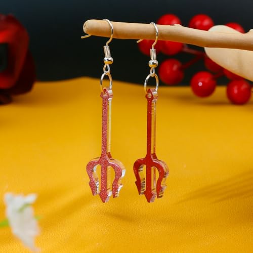 Devil Earrings Halloween Earrings Dangle Red Devil Accessories for Women with Lightweight Devil Pitchfork as Girl Halloween Costumes Jewelry Fun Spooky Earrings as Halloween Christmas Gifts4