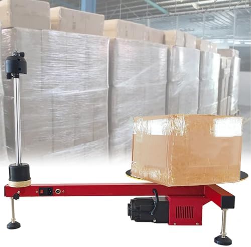 Electric Stretch Wrap Dispenser, T-Type Wrapping Machine, 30 RPM Speed, 6.29" Auxiliary Turntable, Heavy Duty Stretch Film Wrapper for Efficient Packaging Solutions