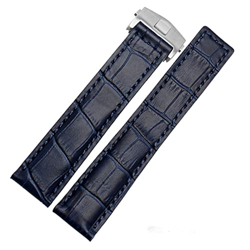 Bracelet de montre en cuir véritable avec sangle de fermoir