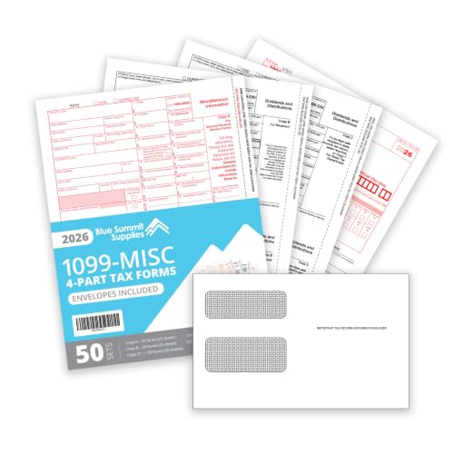 Formularios fiscales 1099 MISC para software contable kit de 50 declaraciones