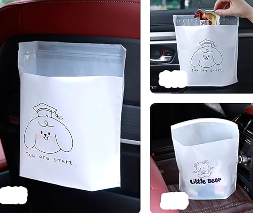 Image of Super Thick Standable Self-adhesive Trash Bag, 30 Pcs 10 Inch x 7 Inch Car Garbage Bag for Disposable Garbage Storage of Automobile and Kitchen (30)