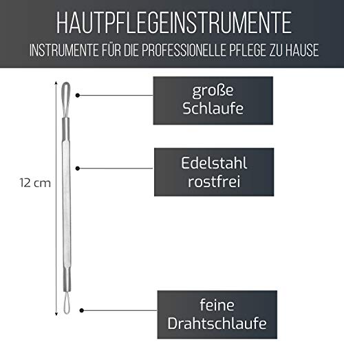 Schwertkrone Komedonenheber Edelstahl - Profi Komedonenquetscher Mitesserentferner Pickelquetscher Pickel Drücker Pickelentferner