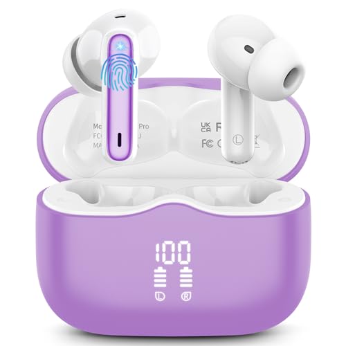 xinwld Wireless Earbuds, Bluetooth 5.3 Headphones in Ear with HiFi Stereo Deep Bass, 4 ENC Noise Cancelling Mic Wireless Earphones 40Hrs, Bluetooth Earbuds Dual LED Display, IP7 Waterproof, Off Purse