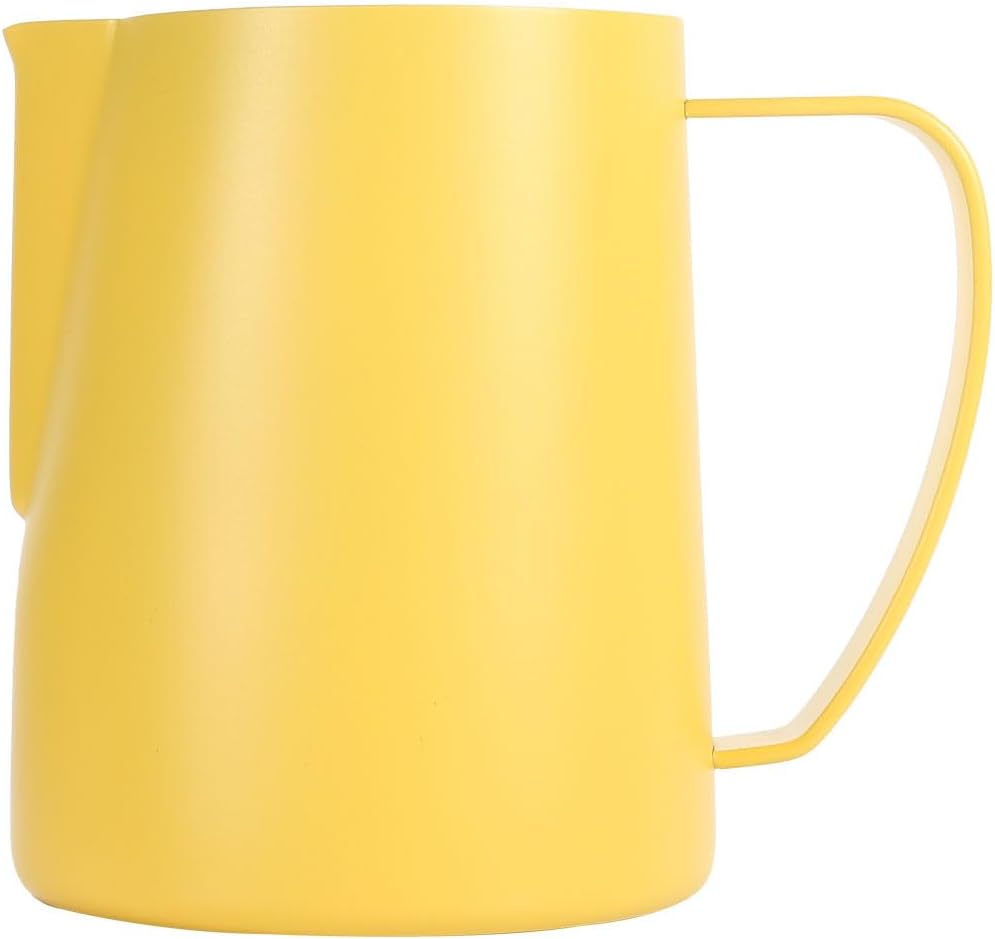 Milk Frothing Pitcher, 20oz/600ml Stainless Steel Espresso Steaming Pitcher, Milk Frother Steamer Cup For Latte Art, Gold