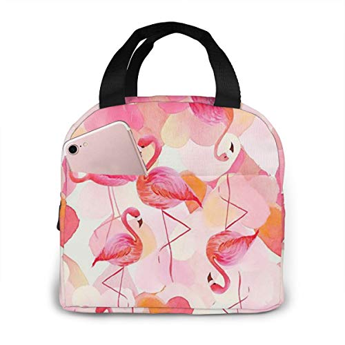 Zjblheq Pink Flamingo Insulated Lunch Bag Portable Thermal Cooler Box Reusable Picnic Tote Bento Bag For Men Women Kids Work School Travel #TOP1