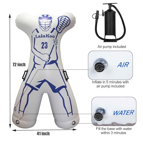 Inflatable Lacrosse Dummy Goalie (Frame NOT Included) Lacrosse Dummy Defender Double Printed Shot Blocker and Dodging Training Lax Training Aid with Air Pump Aid Easy for Movement - Thumbnail 2