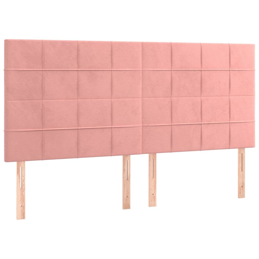 vidaXL Testiera Rosa 180x5x118/128 cm Velluto