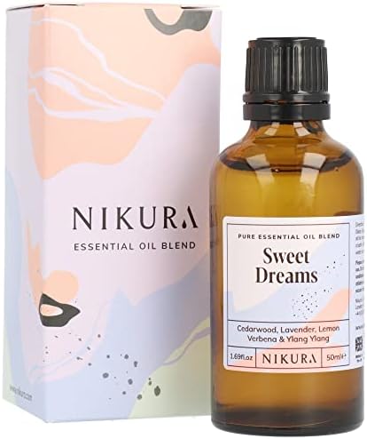 Nikura Sweet Dreams Essential Oil Blend - 10ml | Made from Cedarwood, Lavender, Lemon Verbena, Ylang Ylang | for Sleep, Aromatherapy, Diffusers, Soap Making, Candle Making | Vegan & UK Made