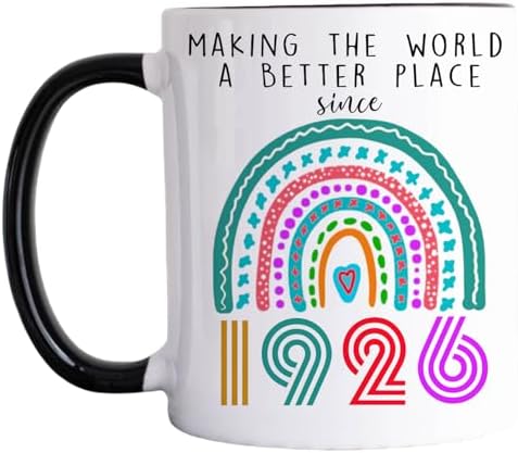 100th Birthday Gifts for Women Men Coffee Mugs - 100th Birthday Gifts Ideas, Making The World A Better Place Since 1926 Cup, Turning 100 Year Old Birthday Gift for Mom Dad Wife Husband 11oz (1926)