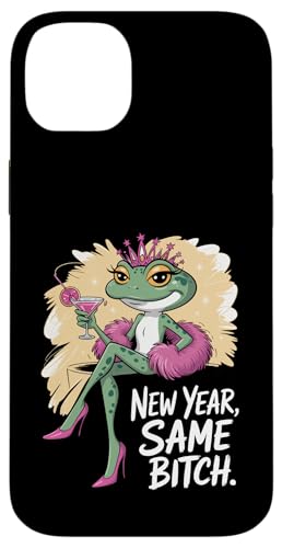 New Year Same Attitude Sassy Frog Queen Party ���[���A �X�}�z�P�[�X iPhone 14 Plus �p