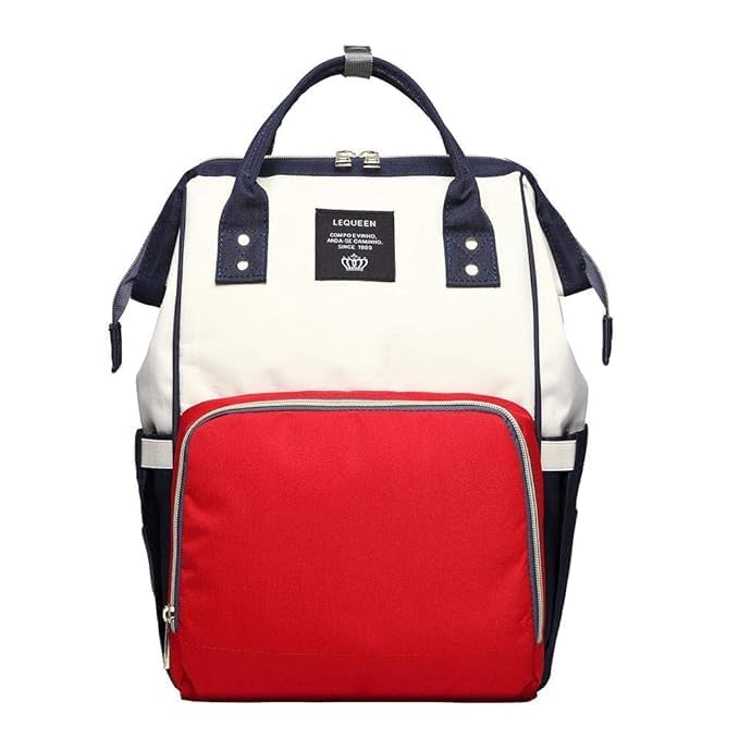 VATTU Multifunctional Diaper Bag Backpack – Stylish Maternity Baby Care Travel Bag with Large Capacity & Insulated Pockets (Red & White)-image-24